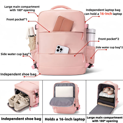 Versatile Travel Backpack with Shoe Storage Compartment