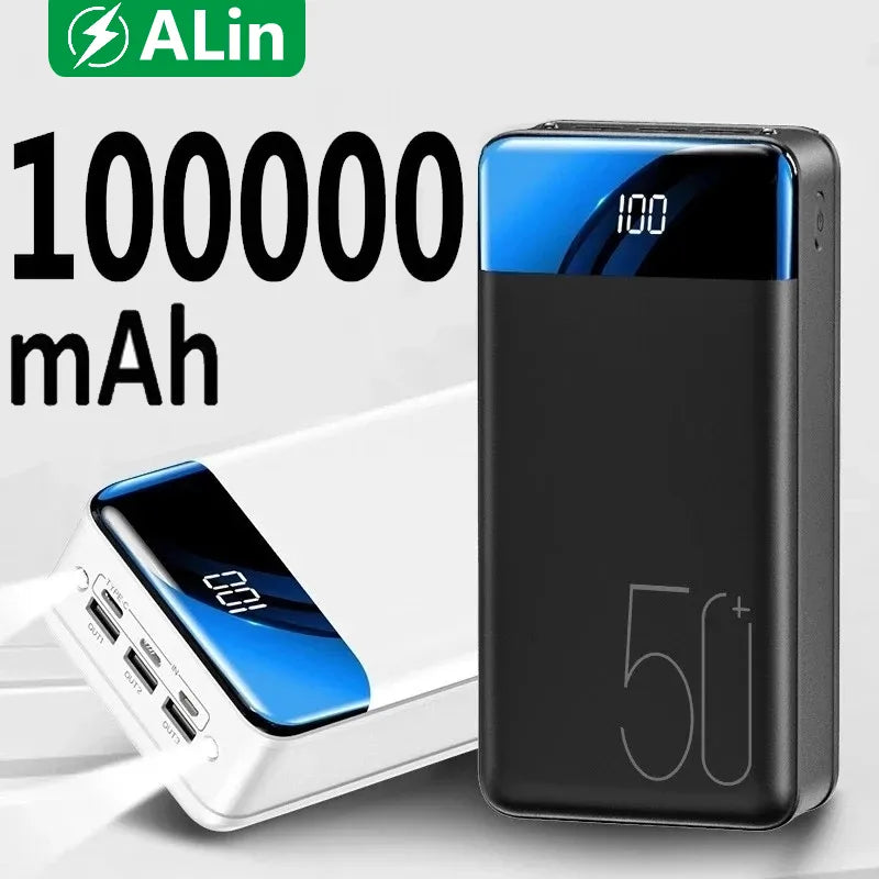 50000 mAh Compact Power Bank for Fast Charging Laptops, Tablets, Smartphones