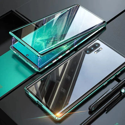 Magnetic Dual-Sided Tempered Glass Case for Samsung Phones