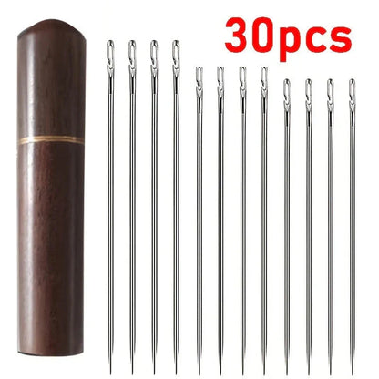 30-Piece Side-Threading Needle Set in Stainless Steel