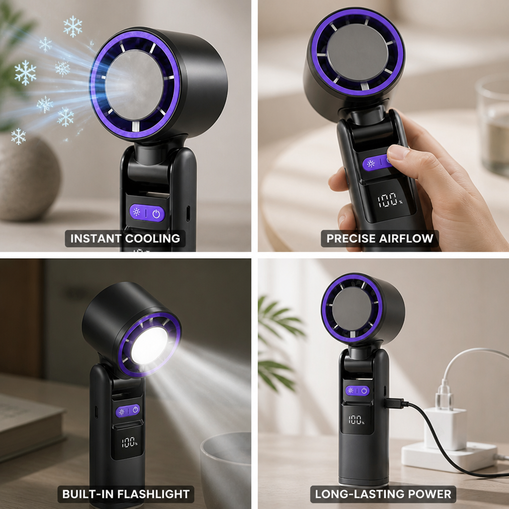 Portable Semiconductor Cooling Fan with 4000 mAh Battery