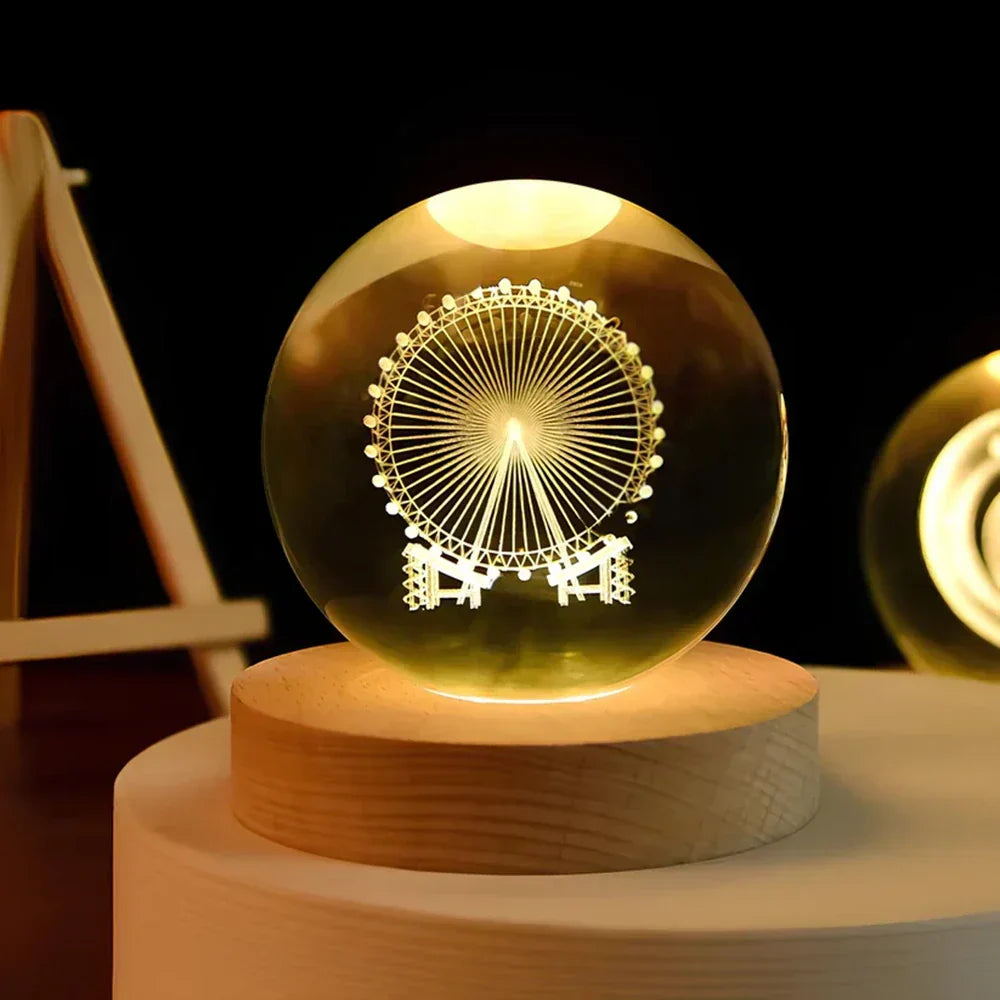 Celestial Glow Crystal Orb Night Lamp – Illuminate Your Universe