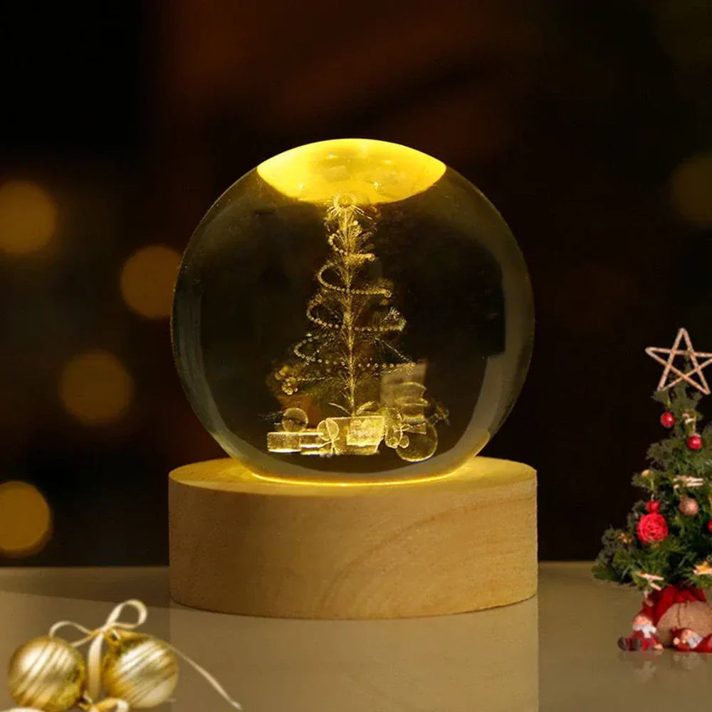 Celestial Glow Crystal Orb Night Lamp – Illuminate Your Universe