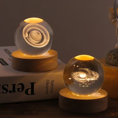 Celestial Glow Crystal Orb Night Lamp – Illuminate Your Universe