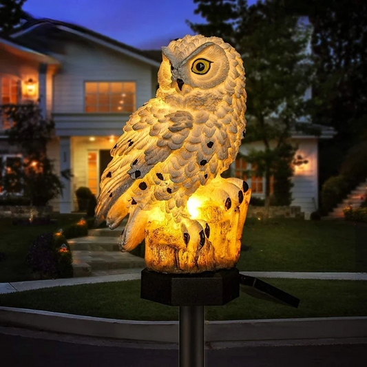 Outdoor Pathway Stake Lamp - Owl Design Solar Garden Light