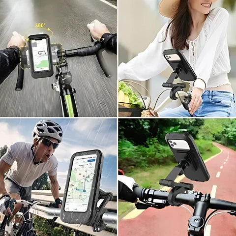 Waterproof Phone Mount – 360° Rotatable for Bicycles and Rainy Weather