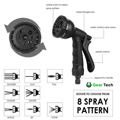 Versatile Expandable Hose with 8-Function Spray Nozzle - Tangle-Free & Leak Resistant
