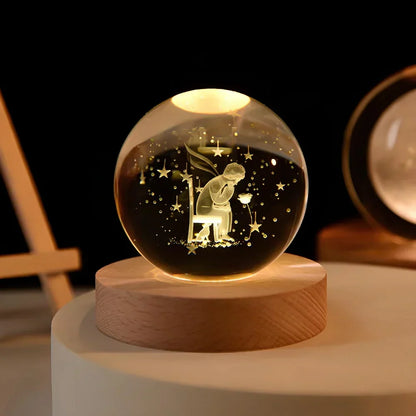 Celestial Glow Crystal Orb Night Lamp – Illuminate Your Universe