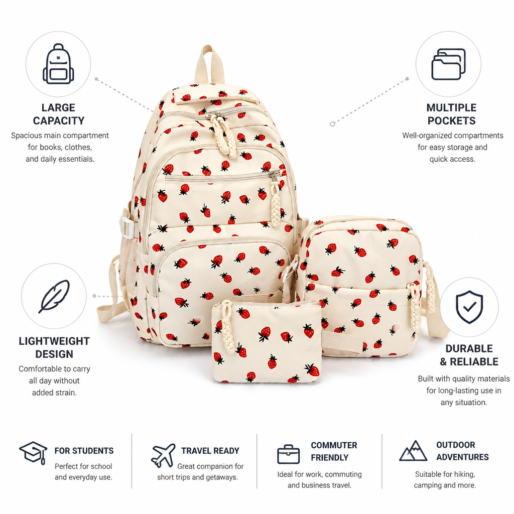 Chic and Spacious Multi-Pocket Backpack