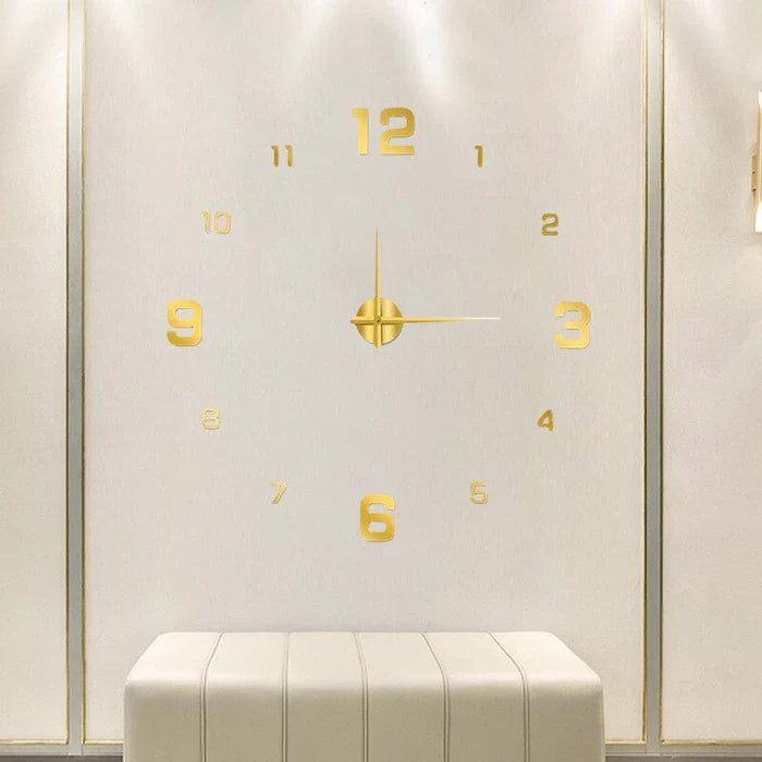 Sleek Silent Wall Clock with 3D Decorative Numbers