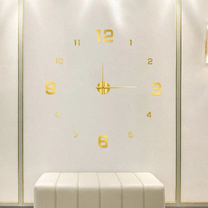 Sleek Silent Wall Clock with 3D Decorative Numbers