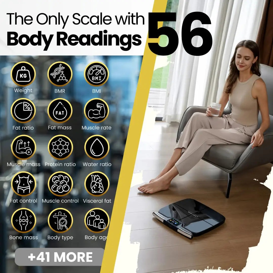 Smart Body Composition Scale with 8 Electrodes, Wi-Fi & Bluetooth, 400 lb Capacity