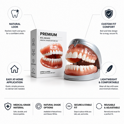 Customizable Comfort Denture Set for Natural Smiles