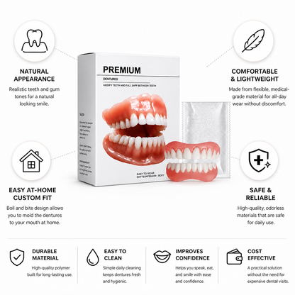 Customizable Comfort Denture Set for Natural Smiles
