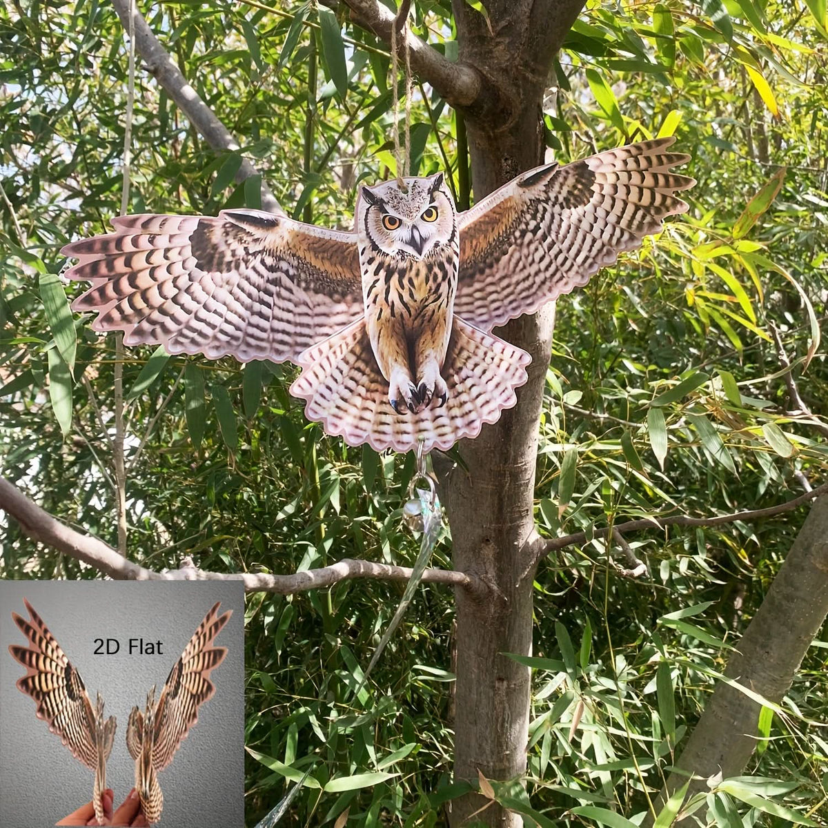 Lifelike Owl Repellent Figurine for Outdoor Spaces