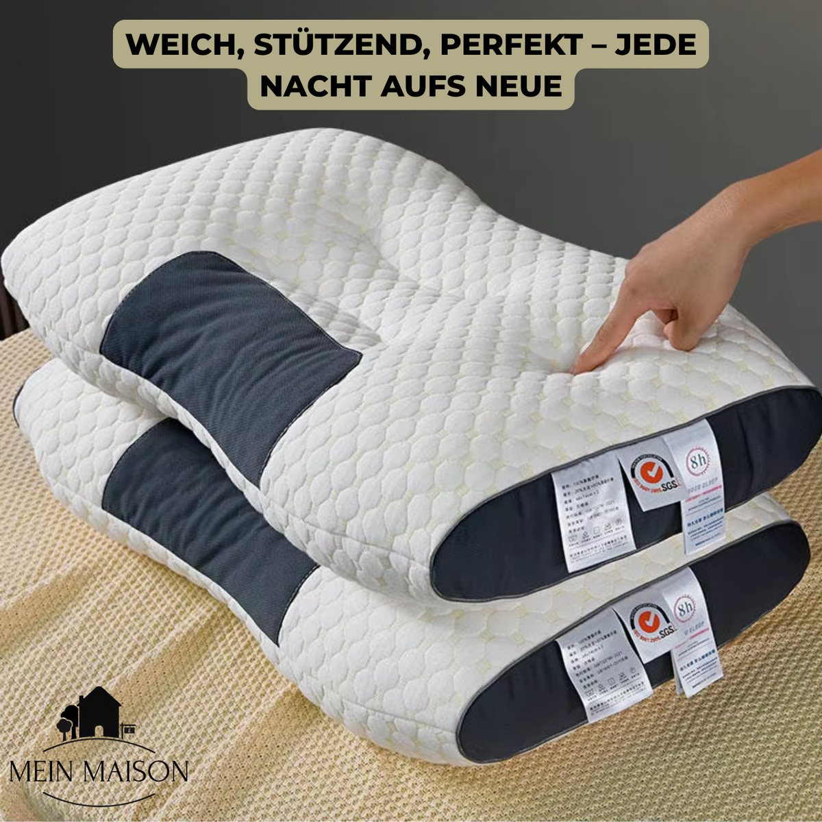 Ergonomic Neck Pillow with Contour Design | Memory Foam | Breathable