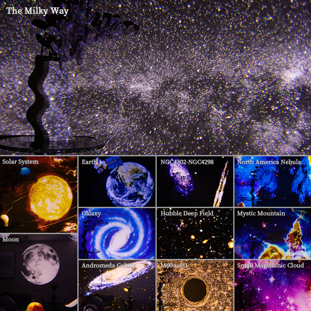 Celestial Dreamscape Projector with 360° Rotation & Scene Discs