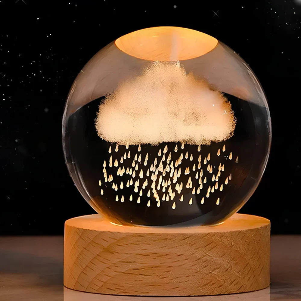 Celestial Glow Crystal Orb Night Lamp – Illuminate Your Universe
