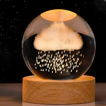 Celestial Glow Crystal Orb Night Lamp – Illuminate Your Universe