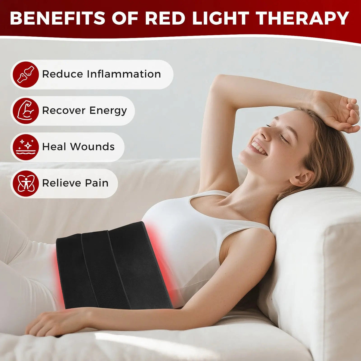 Infrared Heating Wrap with Remote Control | 210 LEDs 660nm 850nm Red Light Therapy