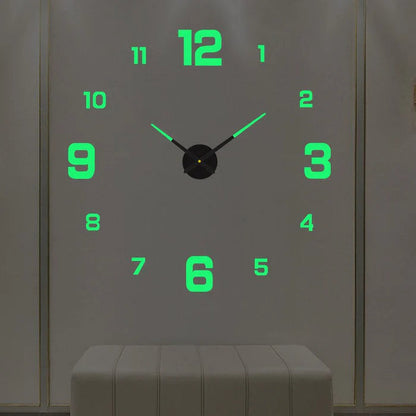 Sleek Silent Wall Clock with 3D Decorative Numbers