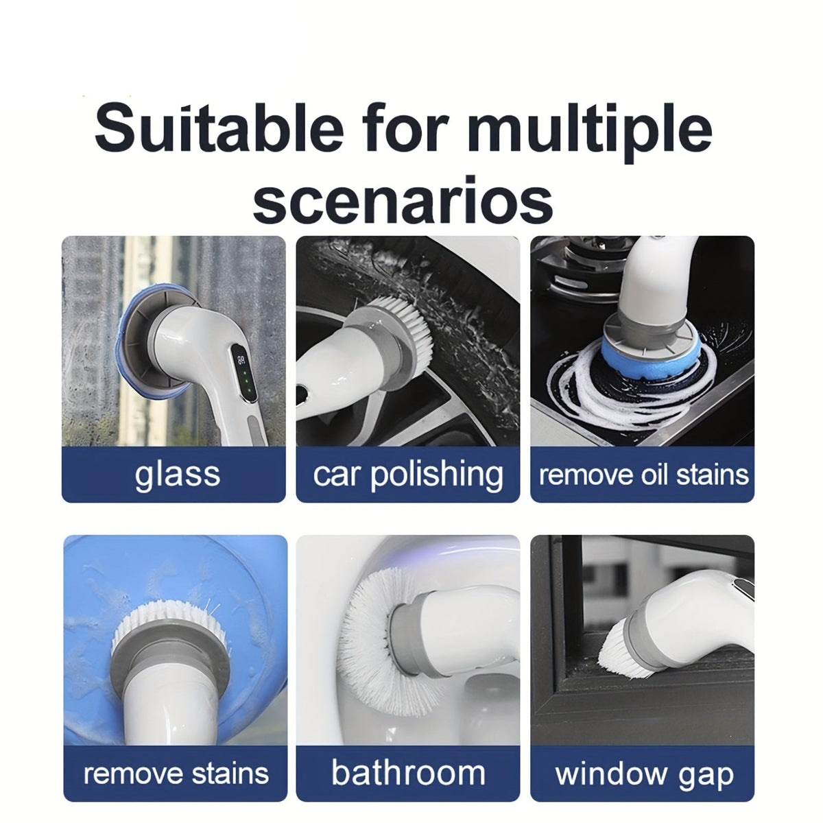 CleanSweep Pro - Versatile 9-in-1 Electric Cleaning Brush Set