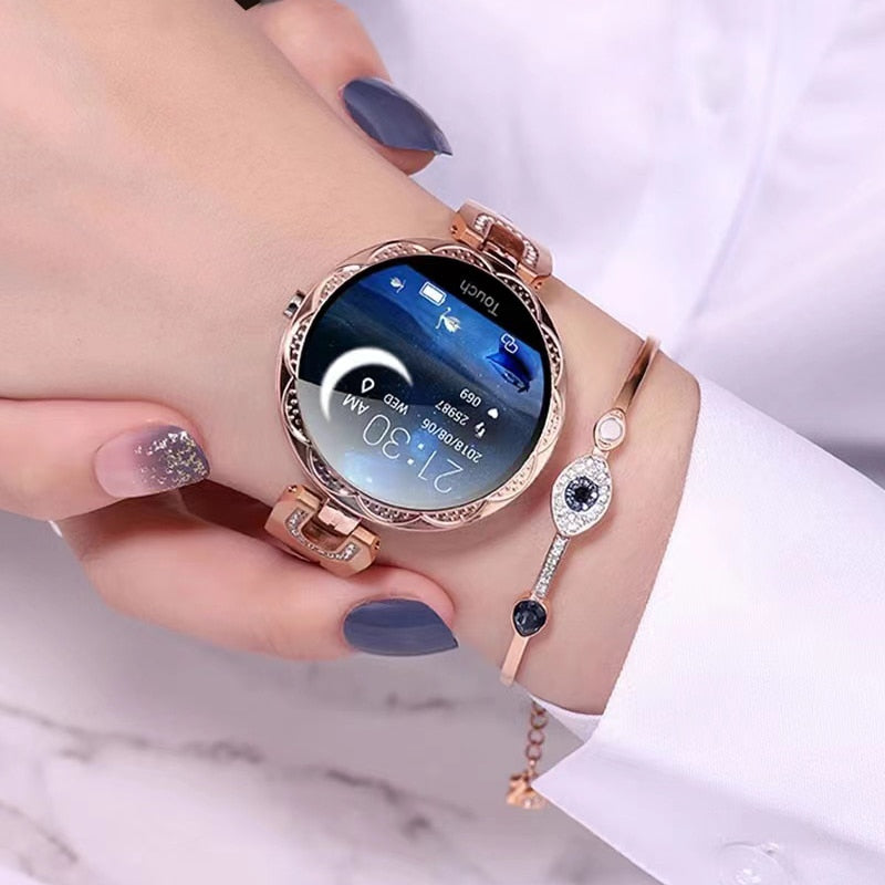 AquaFit Women's Smartwatch – Waterproof Activity Tracker with Alerts