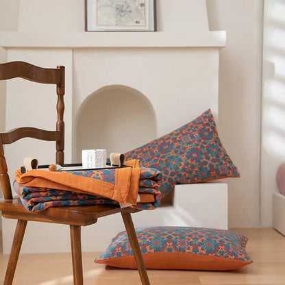 Six-Layer Cotton Quilt with Blue Pattern