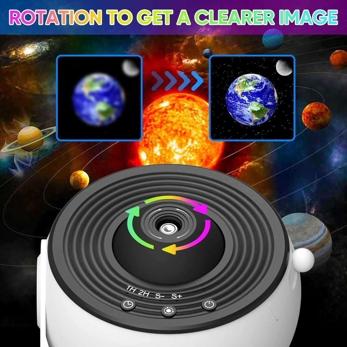 Celestial Dreamscape Projector with 360° Rotation & Scene Discs