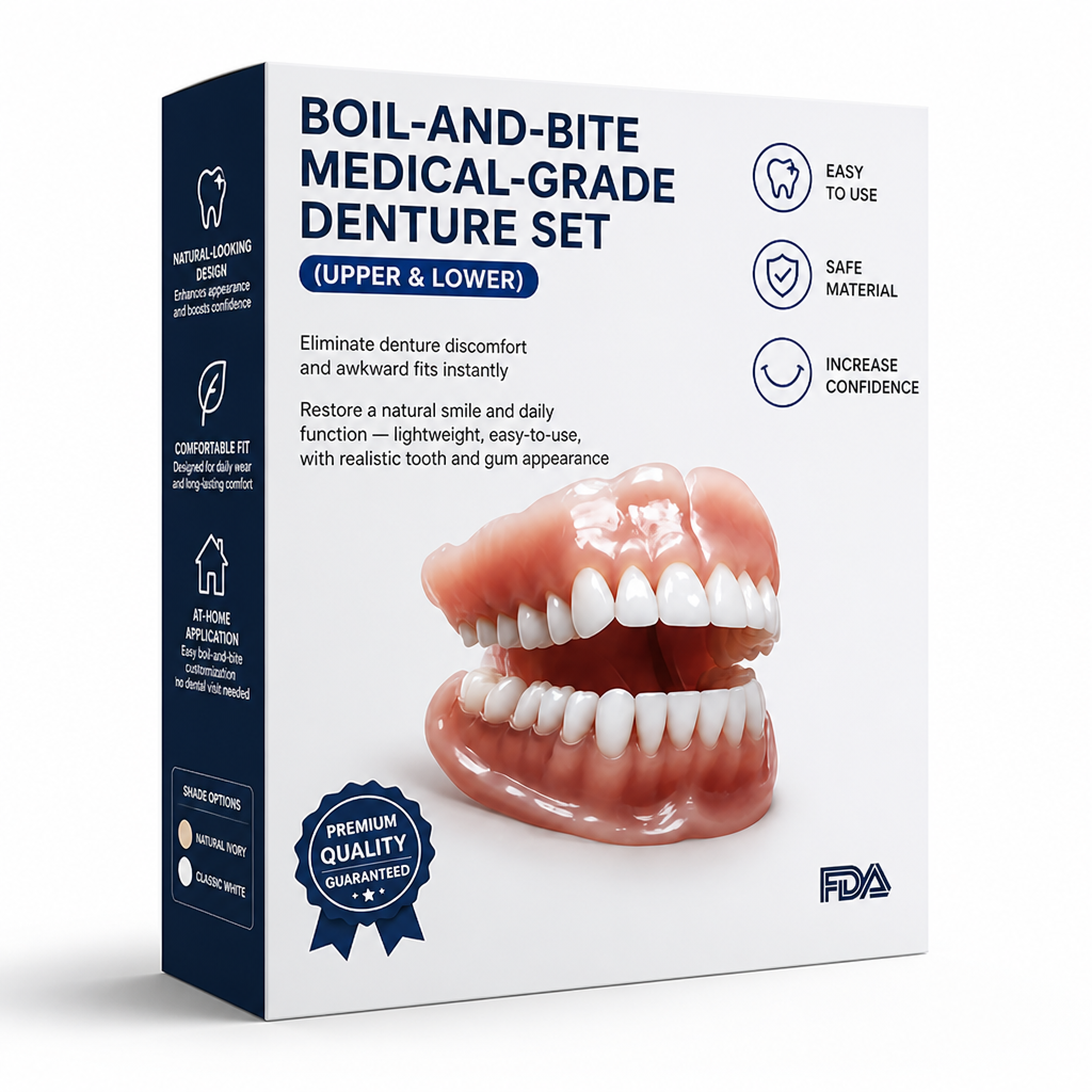 Customizable Comfort Denture Set for Natural Smiles