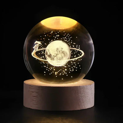 Celestial Glow Crystal Orb Night Lamp – Illuminate Your Universe
