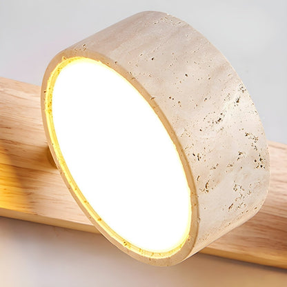NatureLight - Elegant LED Wall Fixture with Stone & Wood
