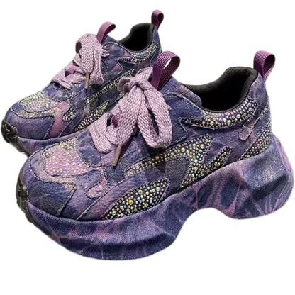 Glittery Chunky Sneakers for Women