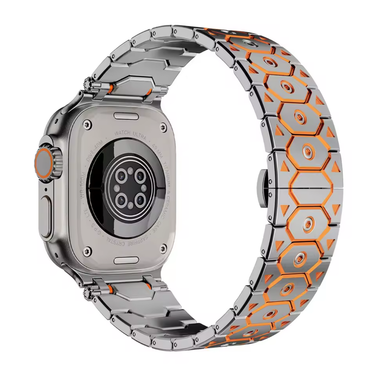 Stylish Black Metal Strap for Apple Watch