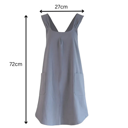 Elegant Utility Dress with Cross-Back Design and Pockets