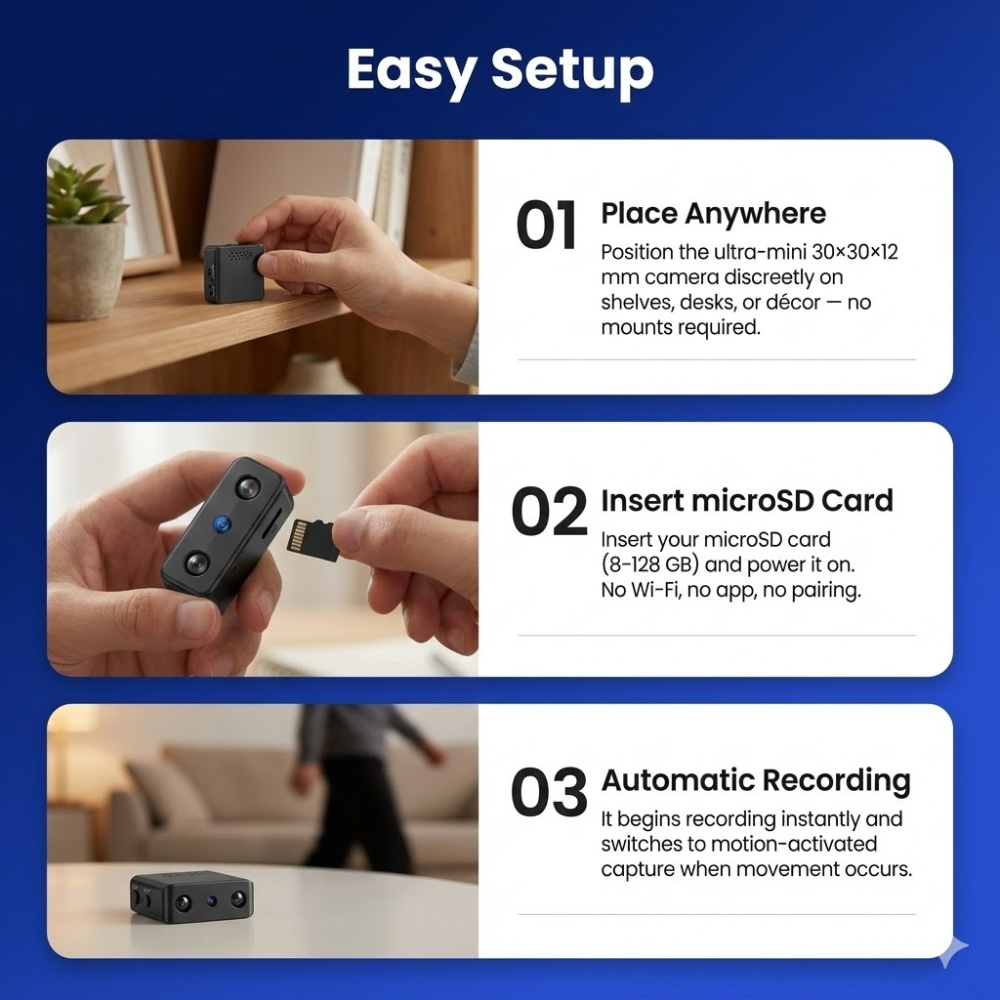 Sleek Smart Surveillance Camera with Wi-Fi Connectivity