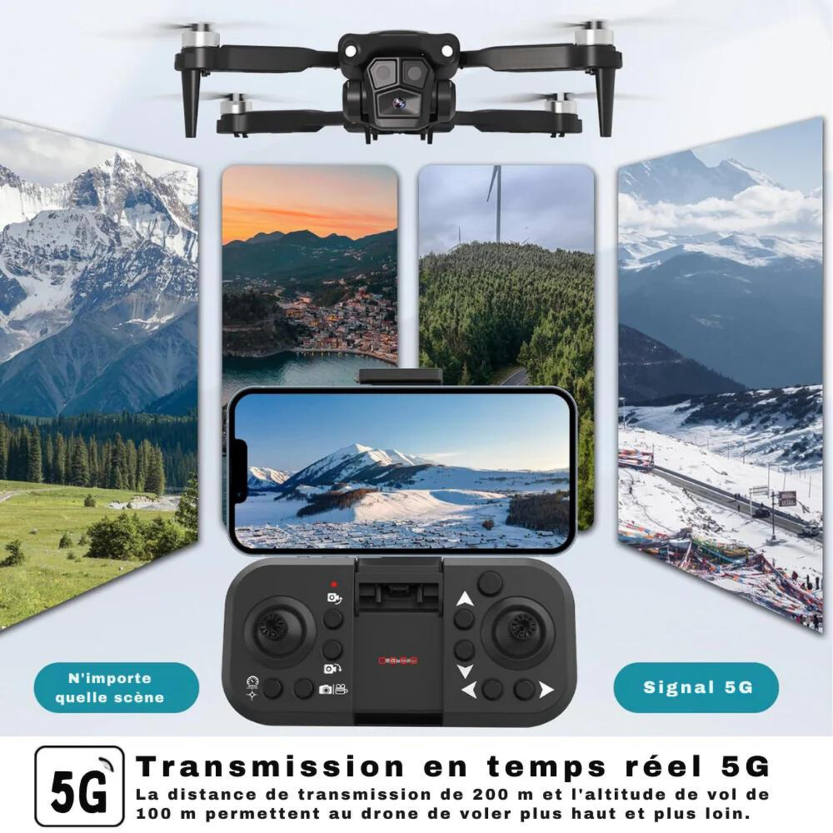 Portable Drone with Dual Cameras – Live Video and Smart Stabilization