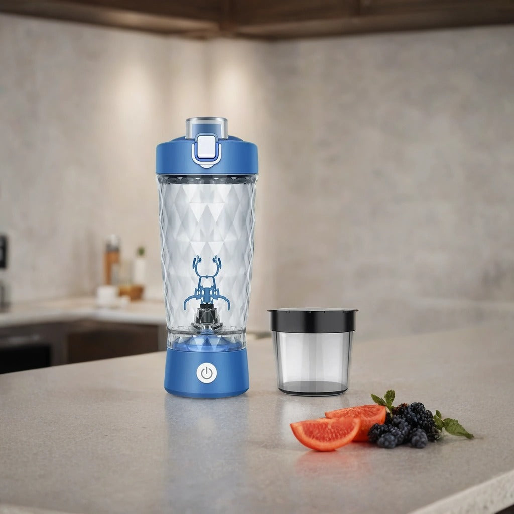 Self-Cleaning Electric Shaker Bottle with Built-in Powder Storage, USB-C