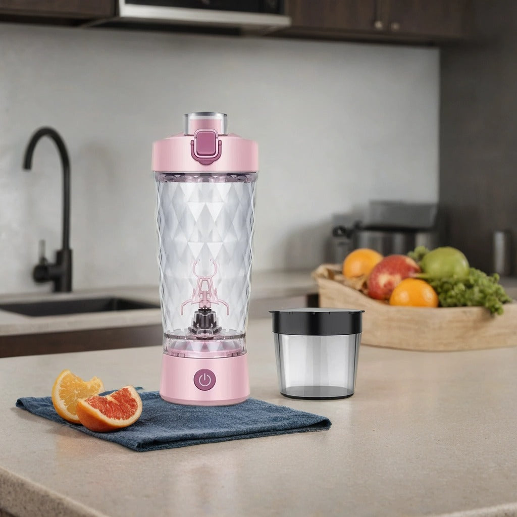 Self-Cleaning Electric Shaker Bottle with Built-in Powder Storage, USB-C