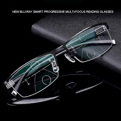 Smart Progressive Glasses with Automatic Vision Adjustment & Blue Light Filter