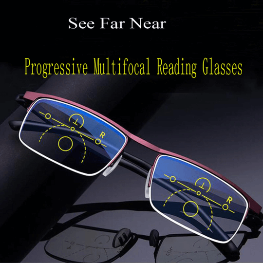 Smart Progressive Glasses with Automatic Vision Adjustment & Blue Light Filter