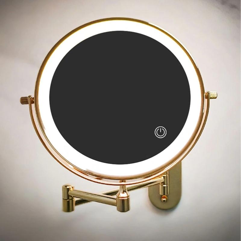 Luminous Luxe Touch-Activated Vanity Mirror with 360° Rotation