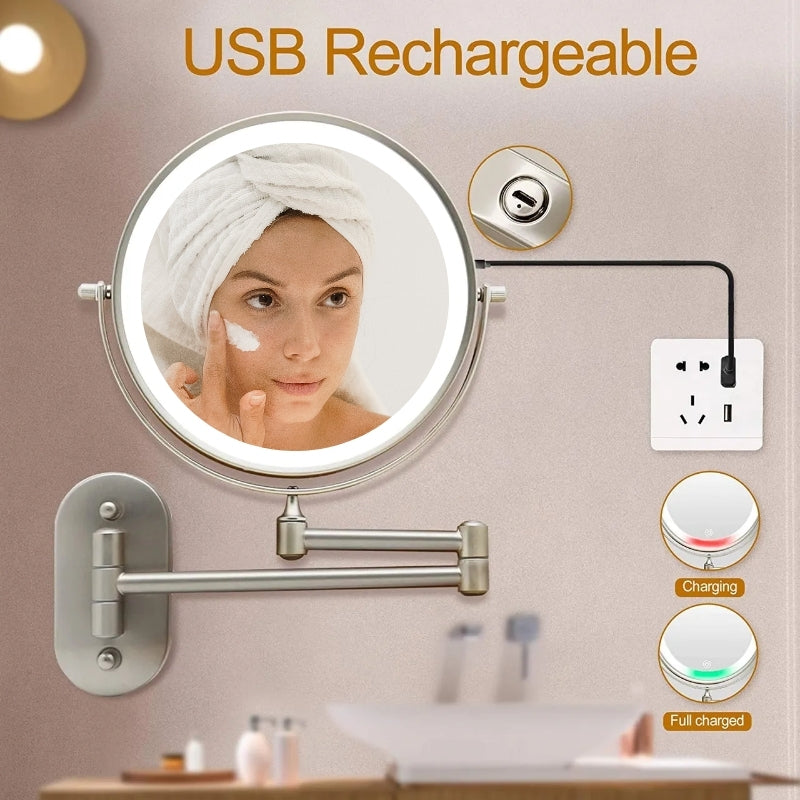 Luminous Luxe Touch-Activated Vanity Mirror with 360° Rotation