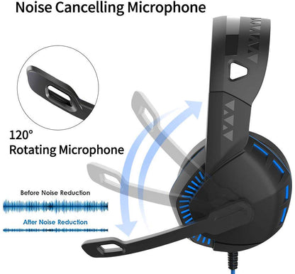 Versatile Gaming Headphones with LED Indicator and Volume Control