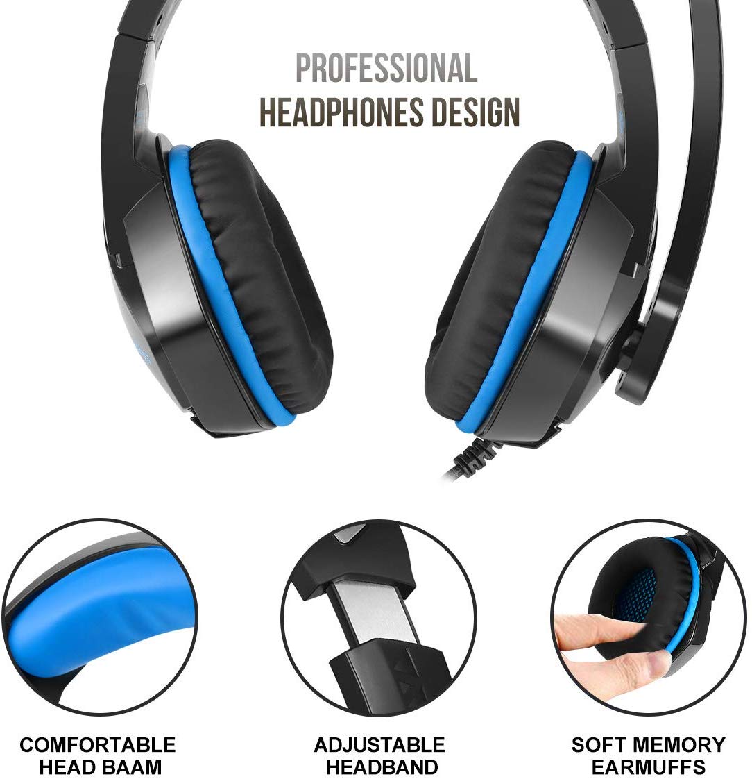 Versatile Gaming Headphones with LED Indicator and Volume Control