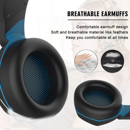 Versatile Gaming Headphones with LED Indicator and Volume Control