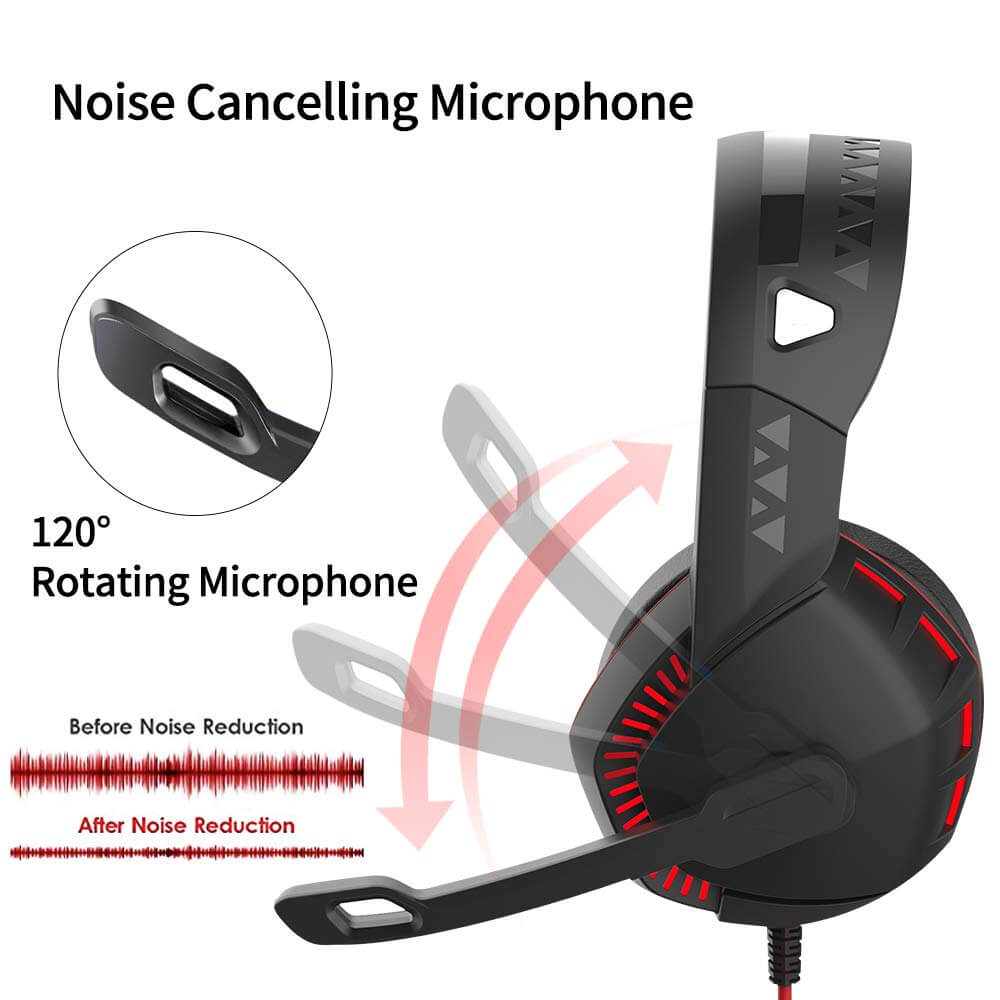 Versatile Gaming Headphones with LED Indicator and Volume Control