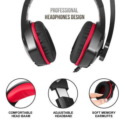 Versatile Gaming Headphones with LED Indicator and Volume Control