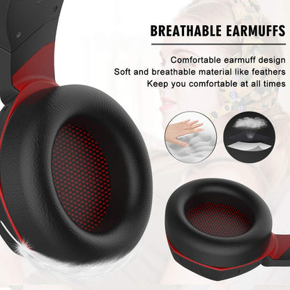 Versatile Gaming Headphones with LED Indicator and Volume Control