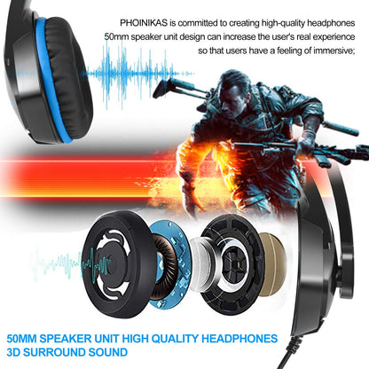 Versatile Gaming Headphones with LED Indicator and Volume Control
